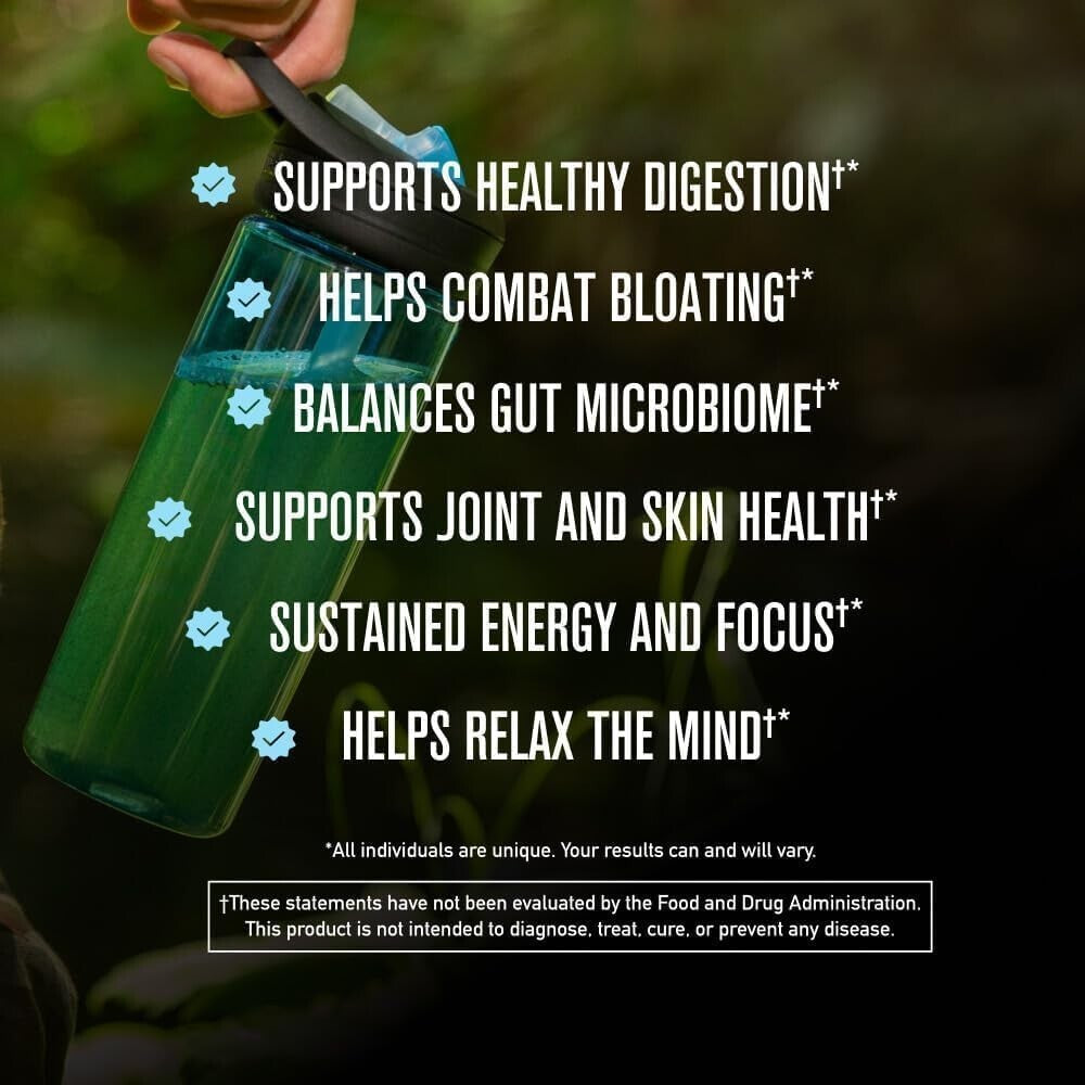 By Chuck Norris Morning Kick, Greens Superfood Powder Supplement with Ashwaganda