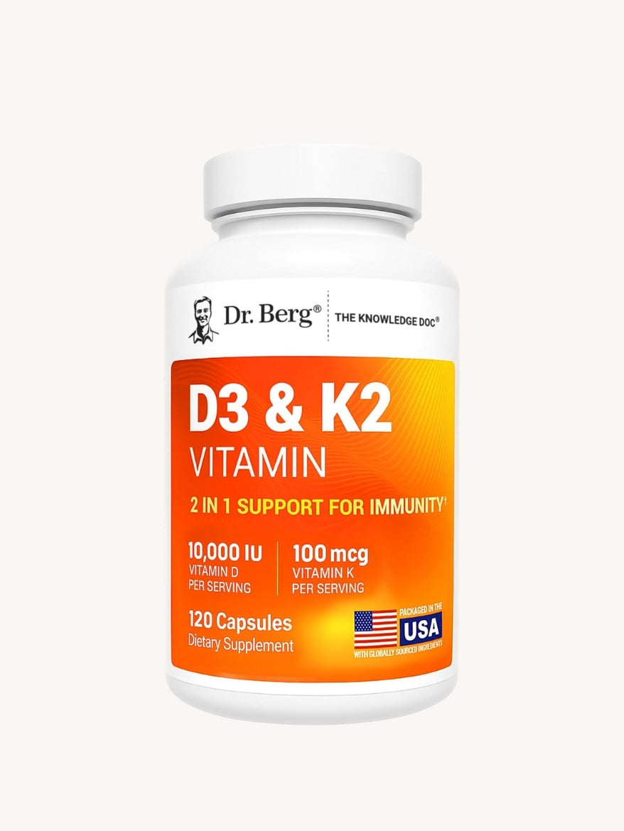 Dr. Berg Maximum Strength 2-in-1 Vitamin D3 K2- 120 Capsules