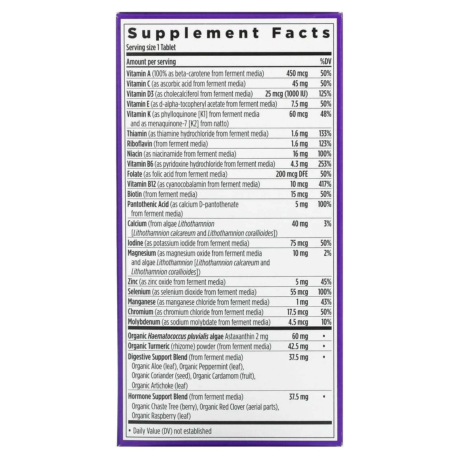 New Chapter 72 Tablets Multivitamin Supplement for Woman