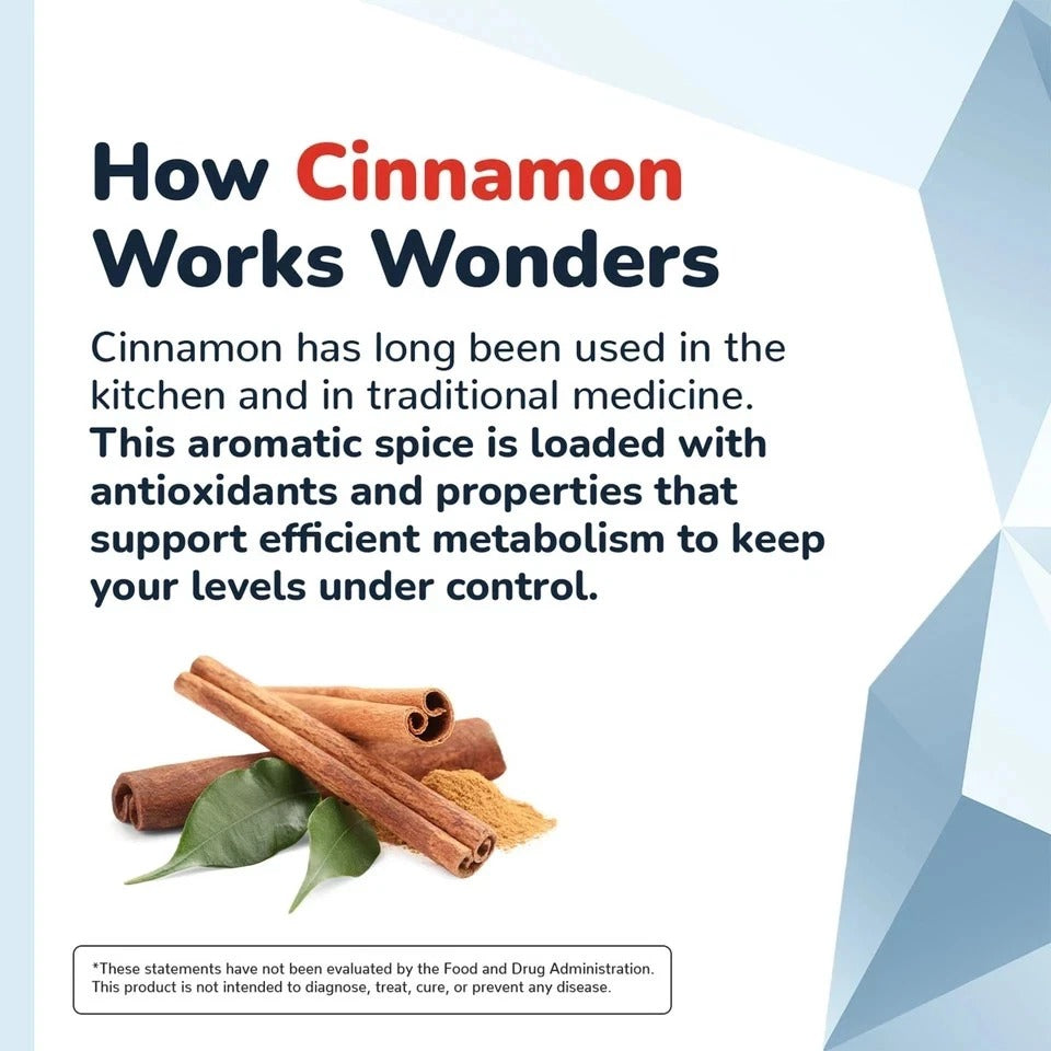 CinnaChroma 30 Caps Cinnamon Extract Sugar Support