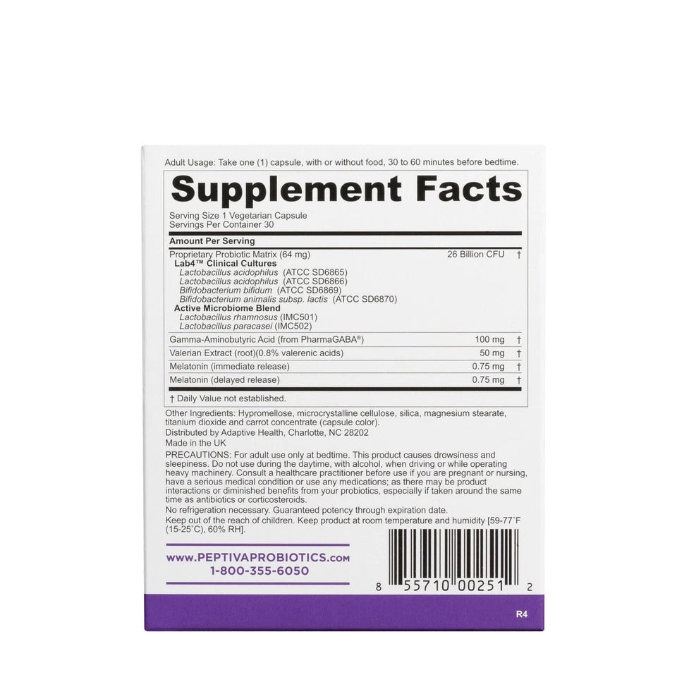 Clinically Validated Probiotics + Sleep Support - 30 Capsules