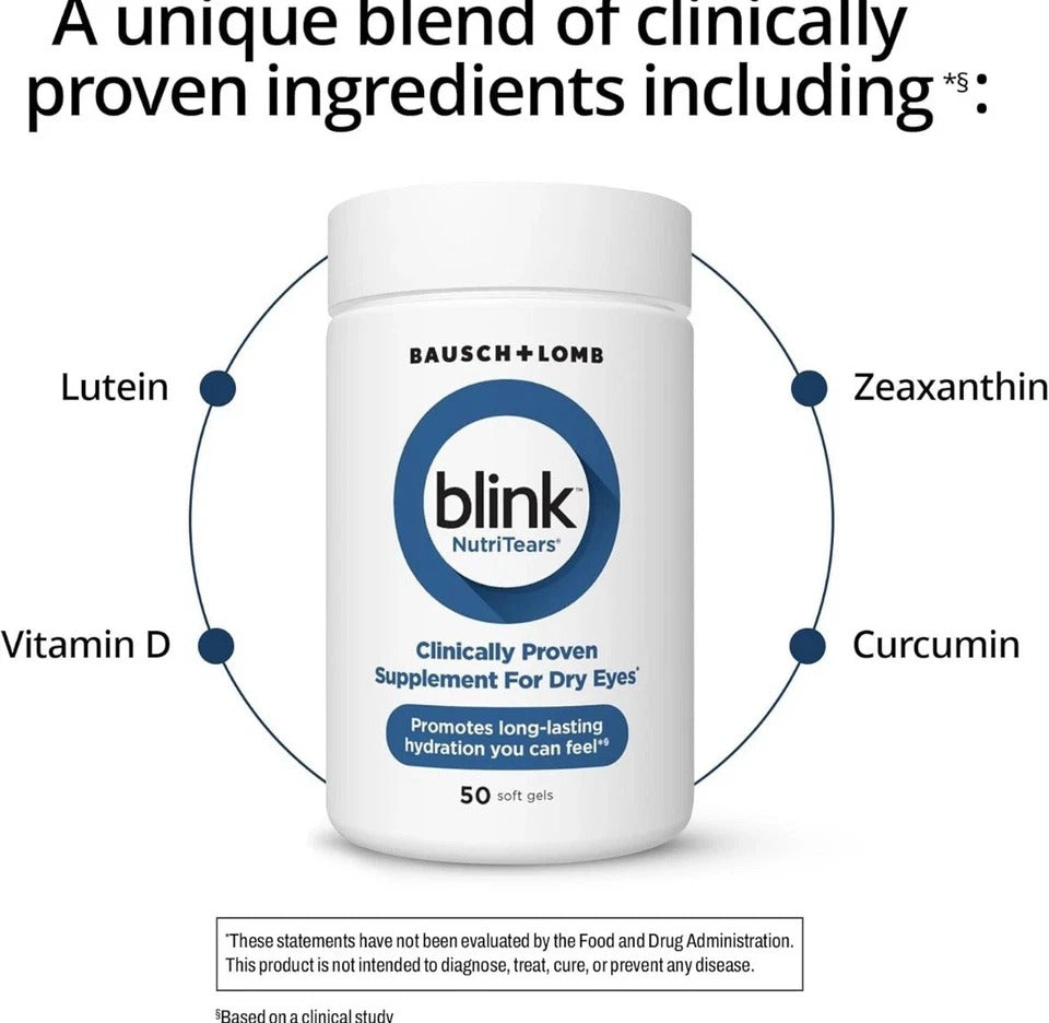 Lomb blink NutriTears Supplement Dry Eyes 50 Soft Gels