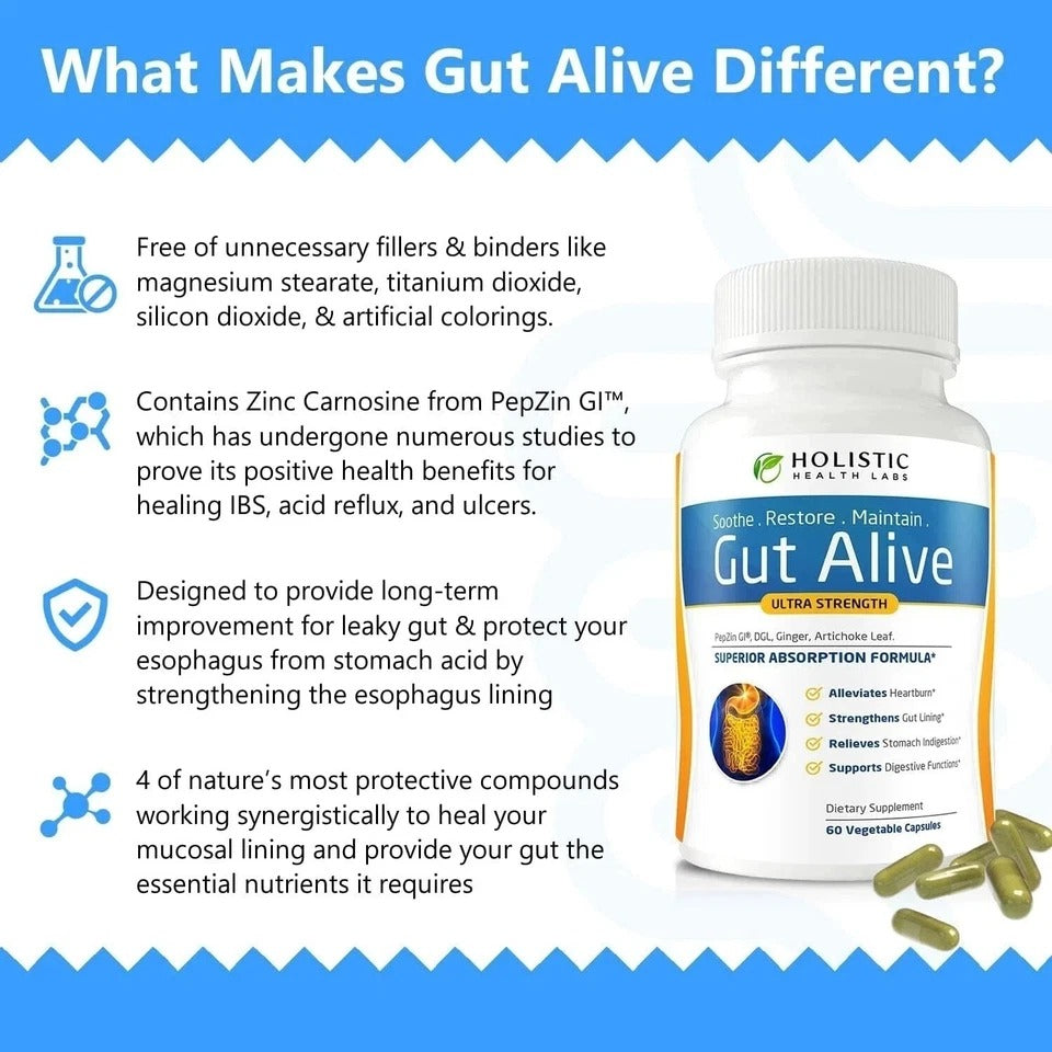 Gut Alive For Restoring Gut Lining - 60 Count
