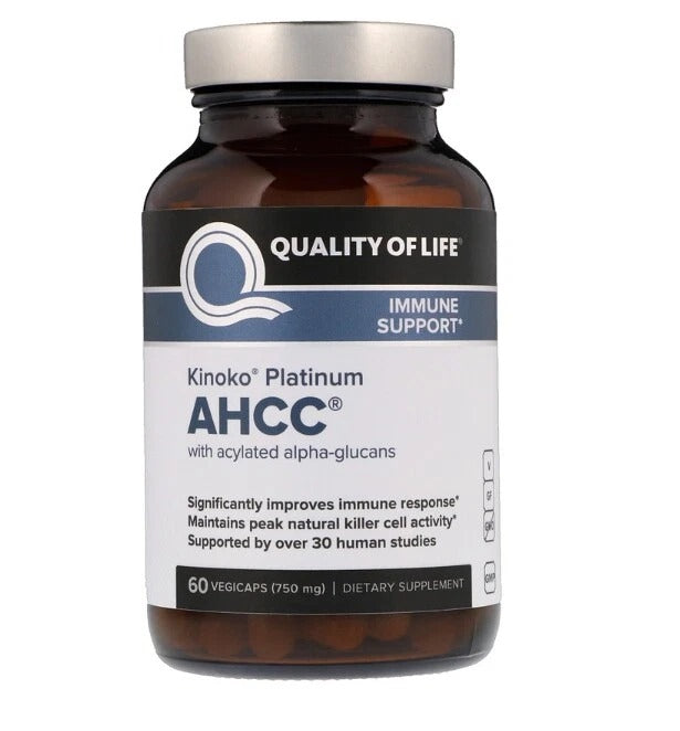 Kinoko Platinum AHCC, Immune Support, 750 mg, 60 capsules