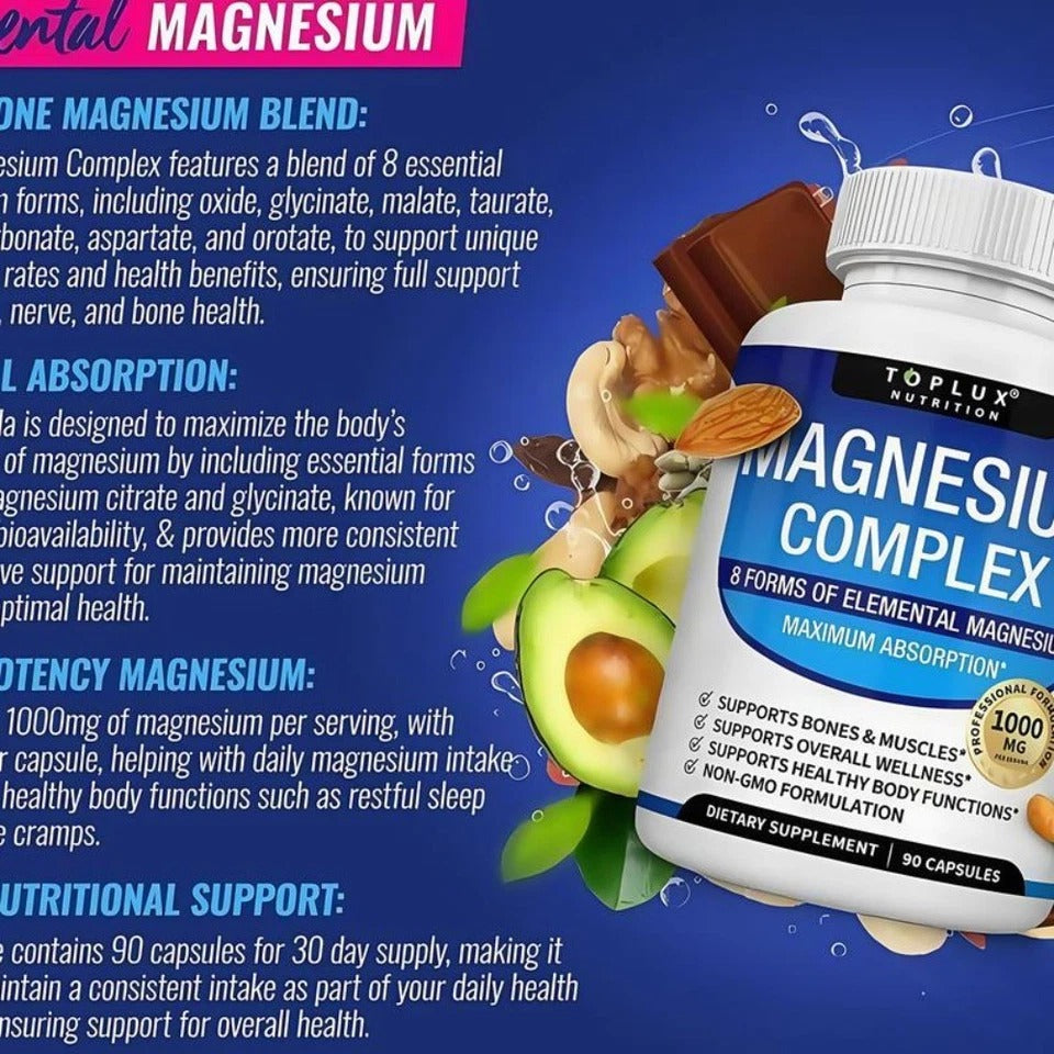 TopLux Magnesium Complex 1000mg, 90 Capsules